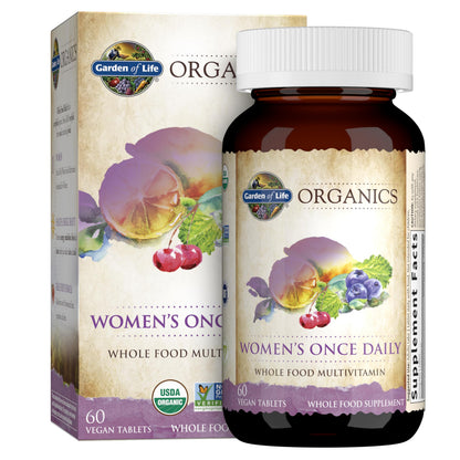 Garden of Life Organics Multivitamin for Women - Women's Once Daily Multi - Whole Food Multi with Iron, Biotin, Vegan Organic Womens Multivitamin for Health