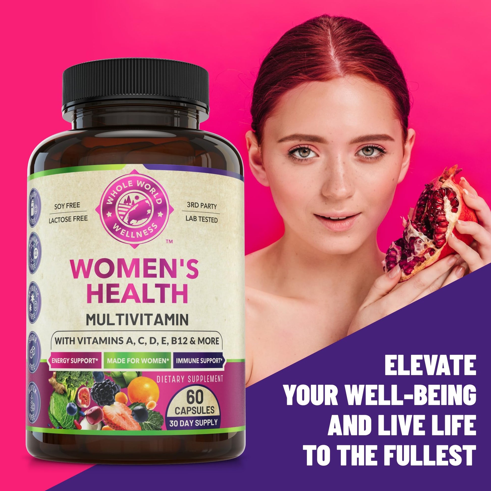 Womens Daily Multivitamins & Multimineral Supplement for Energy, Mood, Focus, Hair WHOLE WORLD WELLNESSBuy Supplements Australia