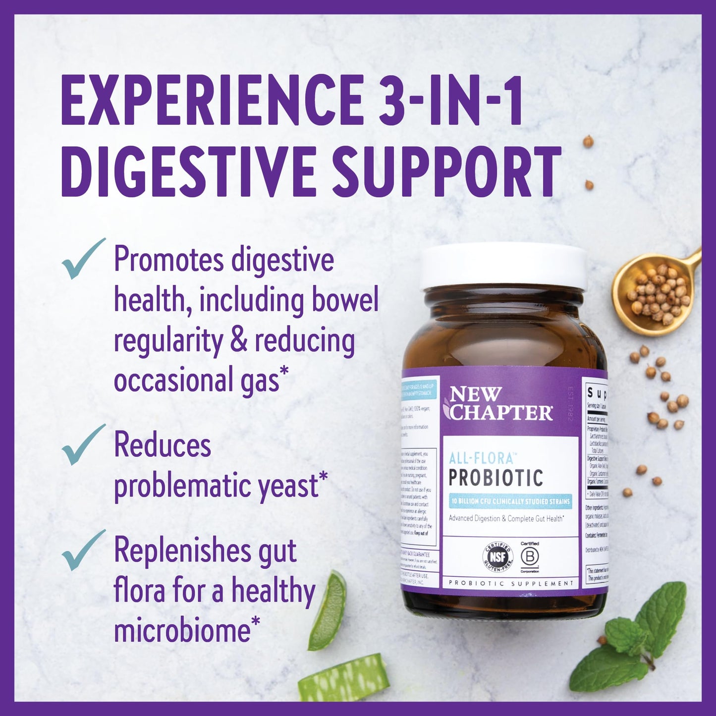 New Chapter Probiotic All-Flora - 60 ct (2 Month Supply) for Advanced Digestion New ChapterBuy Supplements Australia