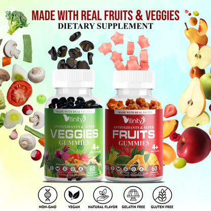 VITINITY Made with Real Fruit-Real Veggie Gummies-Superfood Vegetable Vitamin Sup VITINITYBuy Supplements Australia