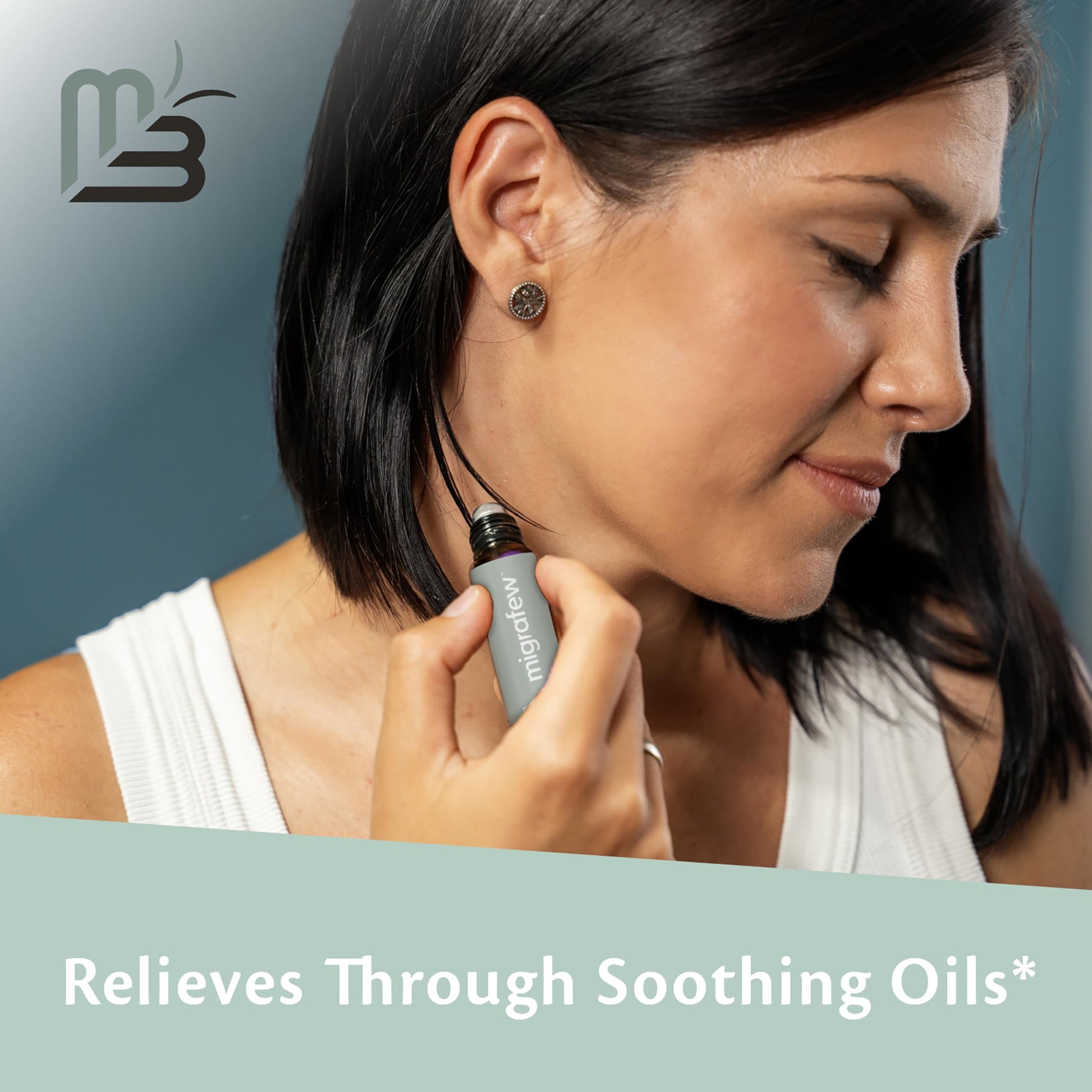 MigraFew Aromatherapy Migraine Roll On | Compact Headache Relief with Cooling Metal Roller for Head Tension and Pressure, Made with Peppermint, Spearmint and Lavender Essential Oils (0.33 FL oz) by M3 M3 NaturalsBuy Supplements Australia