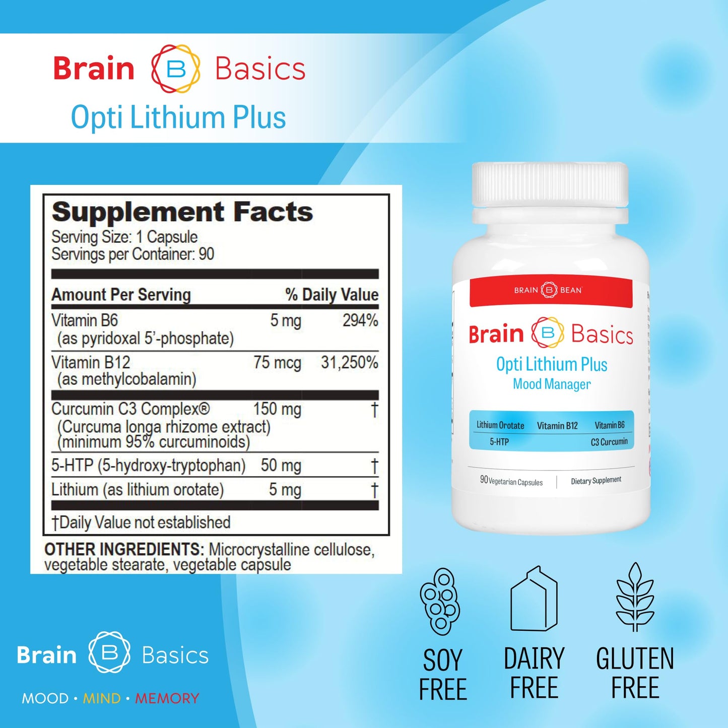 Opti Lithium Plus: Supercharge Brain Health with Enhanced Nutrient Absorption for Optimal Well-Being. Brain BeanBuy Supplements Australia