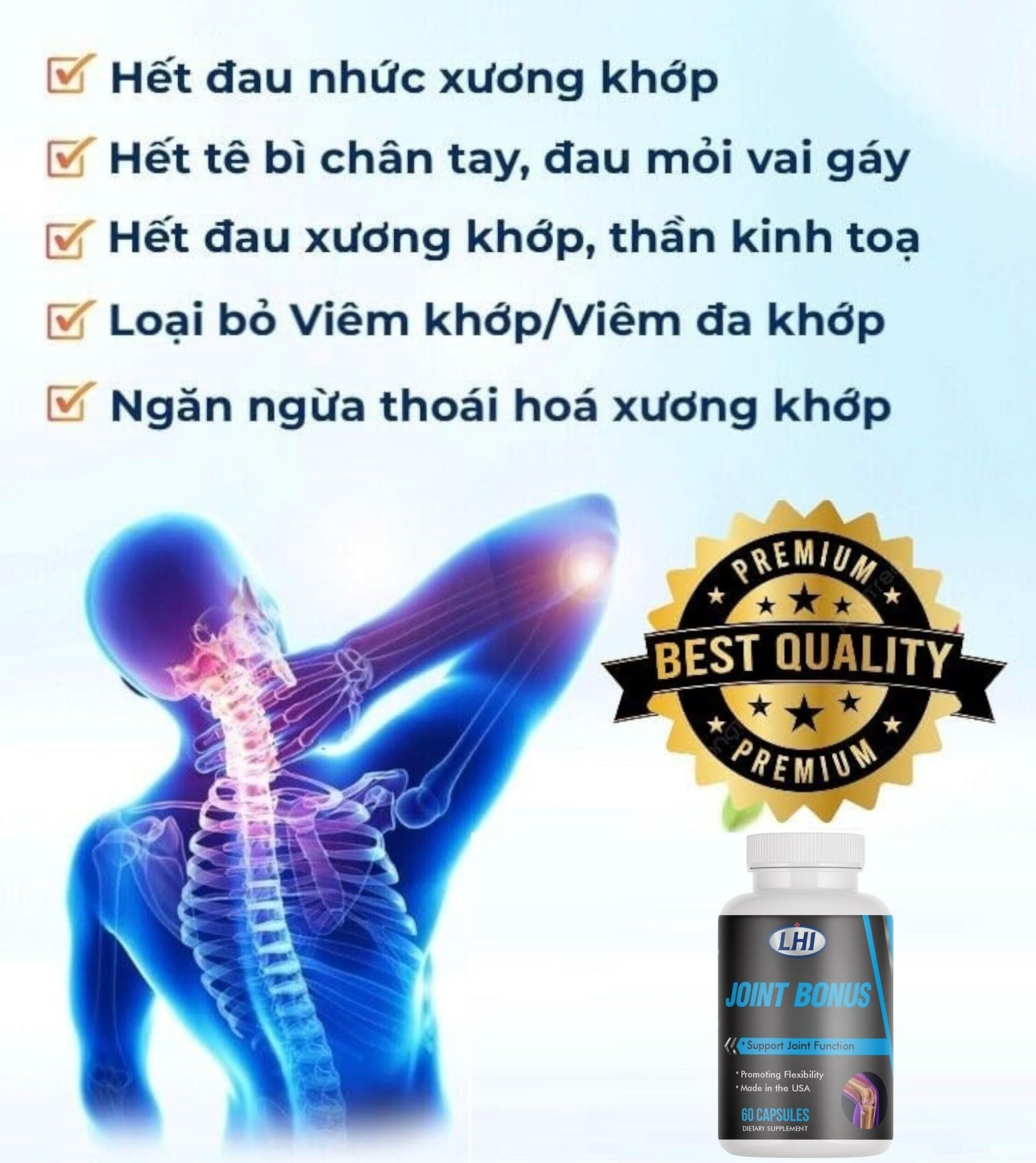 Joint Bonus Hỗ Trợ Xương Khớp (100% Authentic, Sản Phẩm Chính Hãng Tại USA) GenericBuy Supplements Australia