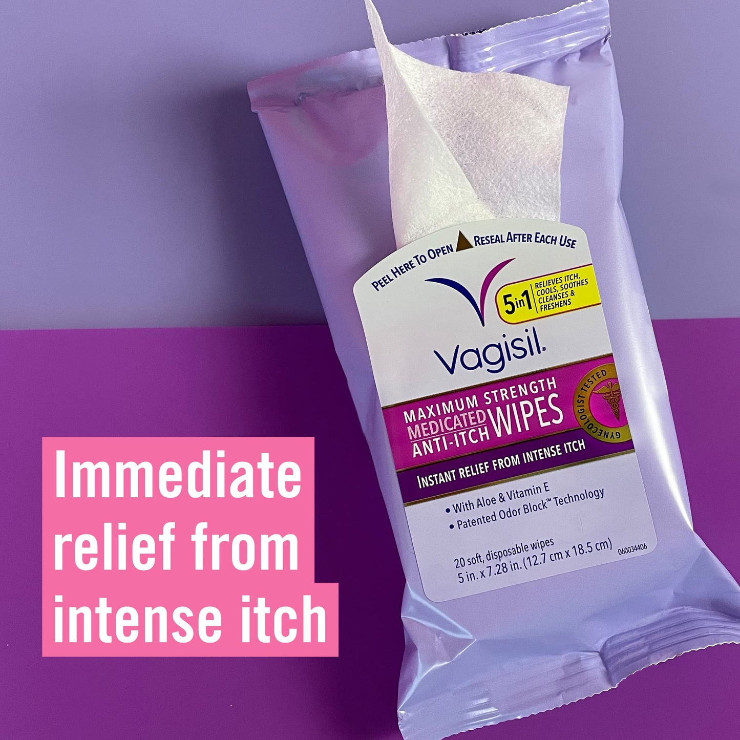 Vagisil Wipes, Anti-Itch Medicated Feminine Vaginal Wipes, Maximum Strength, Instant Relief, 20 Wipes VagisilBuy Supplements Australia