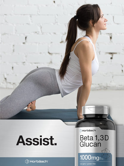 Beta Glucan 1 3D 1000 mg | 90 Capsules | Beta 1,3, 1,6 D Glucan | Non-GMO, Gluten Free HorbäachBuy Supplements Australia