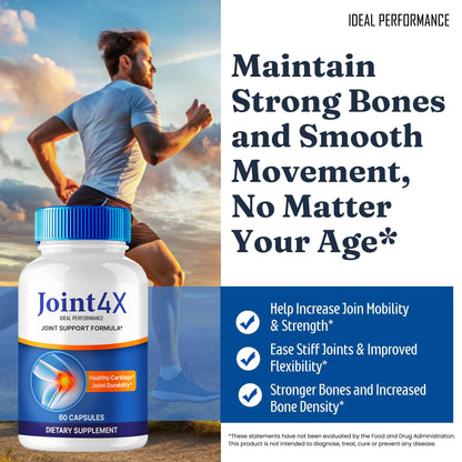 IDEAL PERFORMANCE Joint4X Joint Support Capsules, Official Joint-4X Supplement Pills, All-Natural Formula to Fortify Bones and Bolster Flexibility - Maximum Strength, Joint 4X Pills Reviews (5 Pack) IDEAL PERFORMANCEBuy Supplements Australia