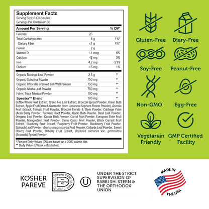 Zahler Core Greens, Superfood Greens Capsules, Super Greens with Spirulina, Chlorella, Spectra Blend and More, Kosher, 240 Capsule (240 Capsules) ZahlerBuy Supplements Australia