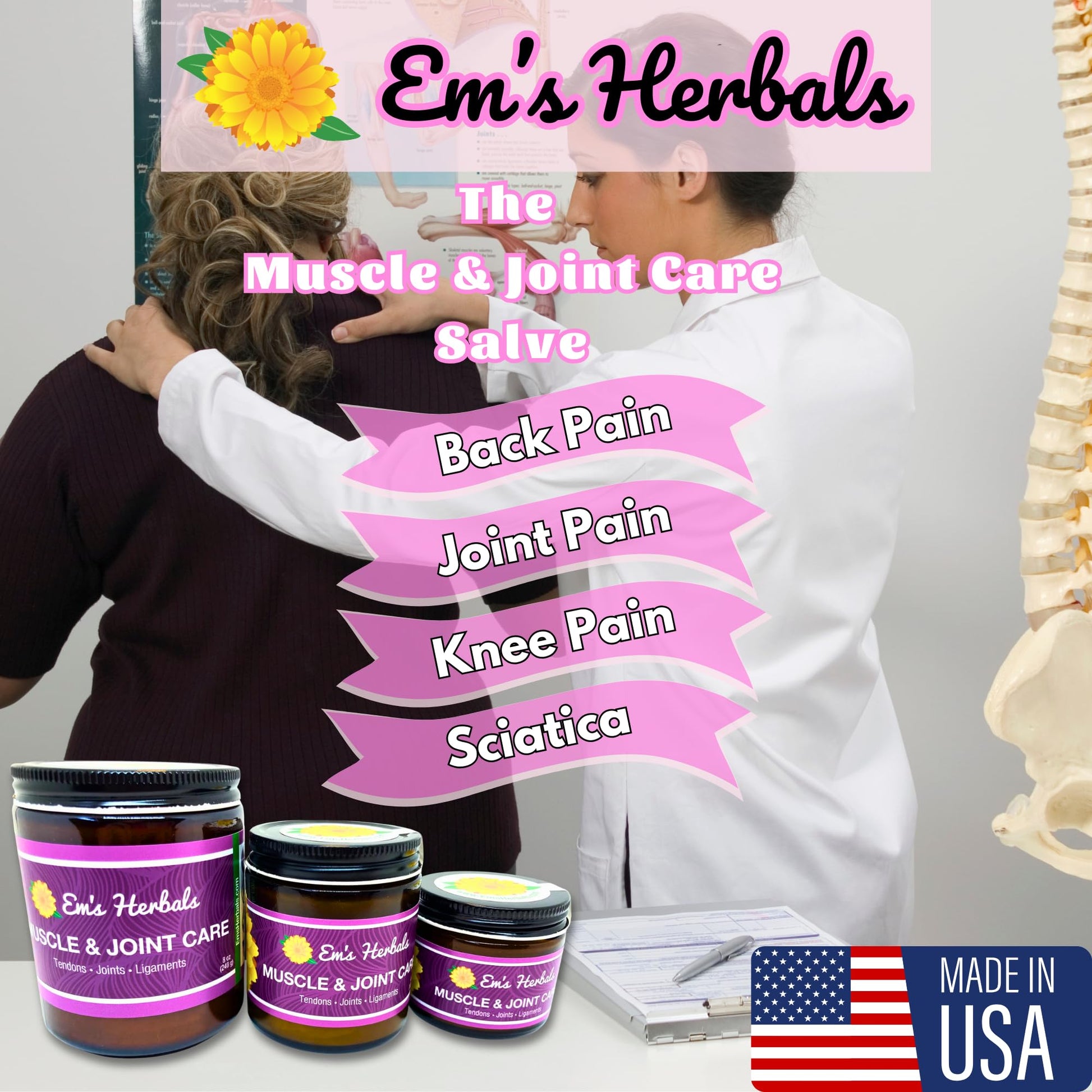 Em's Herbals, Muscle & Joint Care Arnica Salve - Amplified Arnica Salve Made with Menthol Crystals, and Effective Essential Oils to Penetrate Deep into Muscles, Joints, and Back Discomfort (2 oz) Em's HerbalsBuy Supplements Australia