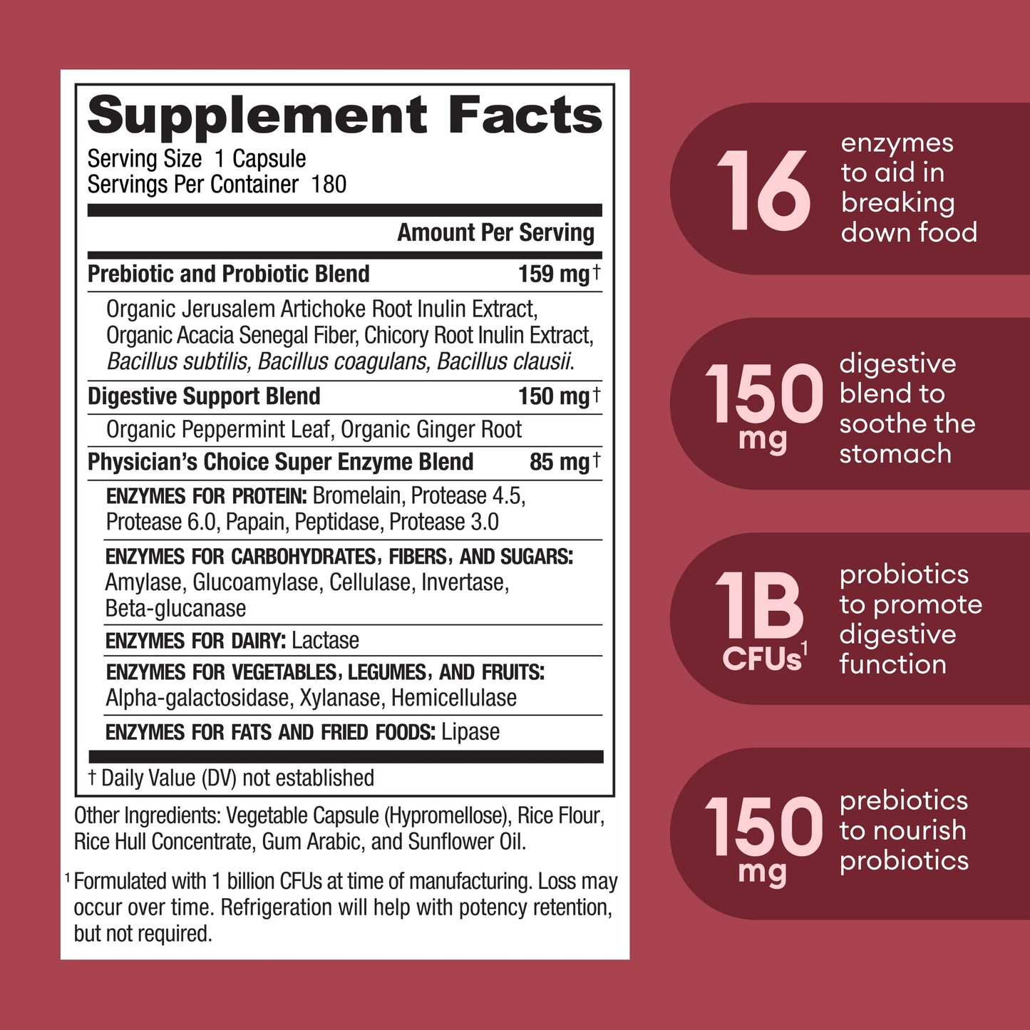 Physician's CHOICE Digestive Enzymes - Multi Enzymes, Bromelain, Organic Prebiotics Physician's CHOICEBuy Supplements Australia