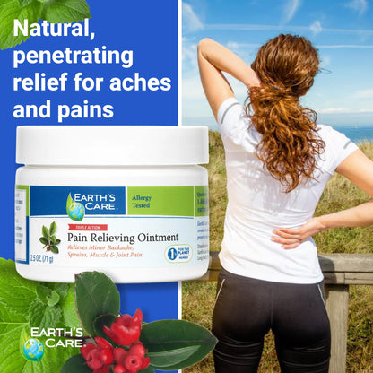 Earth's Care Pain Relieving Ointment - Triple Action Muscle and Joint Cream - Topical Analgesic 2.5 oz. (71 g) Earth's CareBuy Supplements Australia