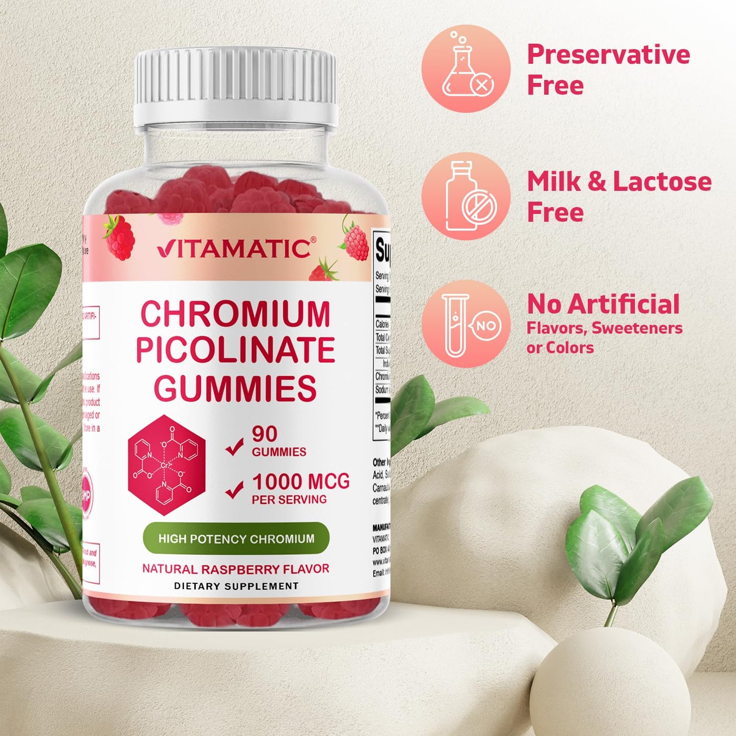 Vitamatic Chromium Picolinate 1000 mcg - 90 Gummies - High Potency Chromium VitamaticBuy Supplements Australia