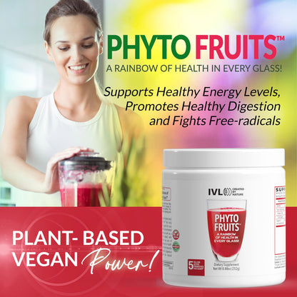 IVL - Phyto Fruits Superfood Powder - Support Energy - Digestive & Probiotic - Antioxidant - Vegan - 40 Fruits and Nutrients Plus 6 Probiotic Strains (30 Servings, 8.88 oz) IVLBuy Supplements Australia