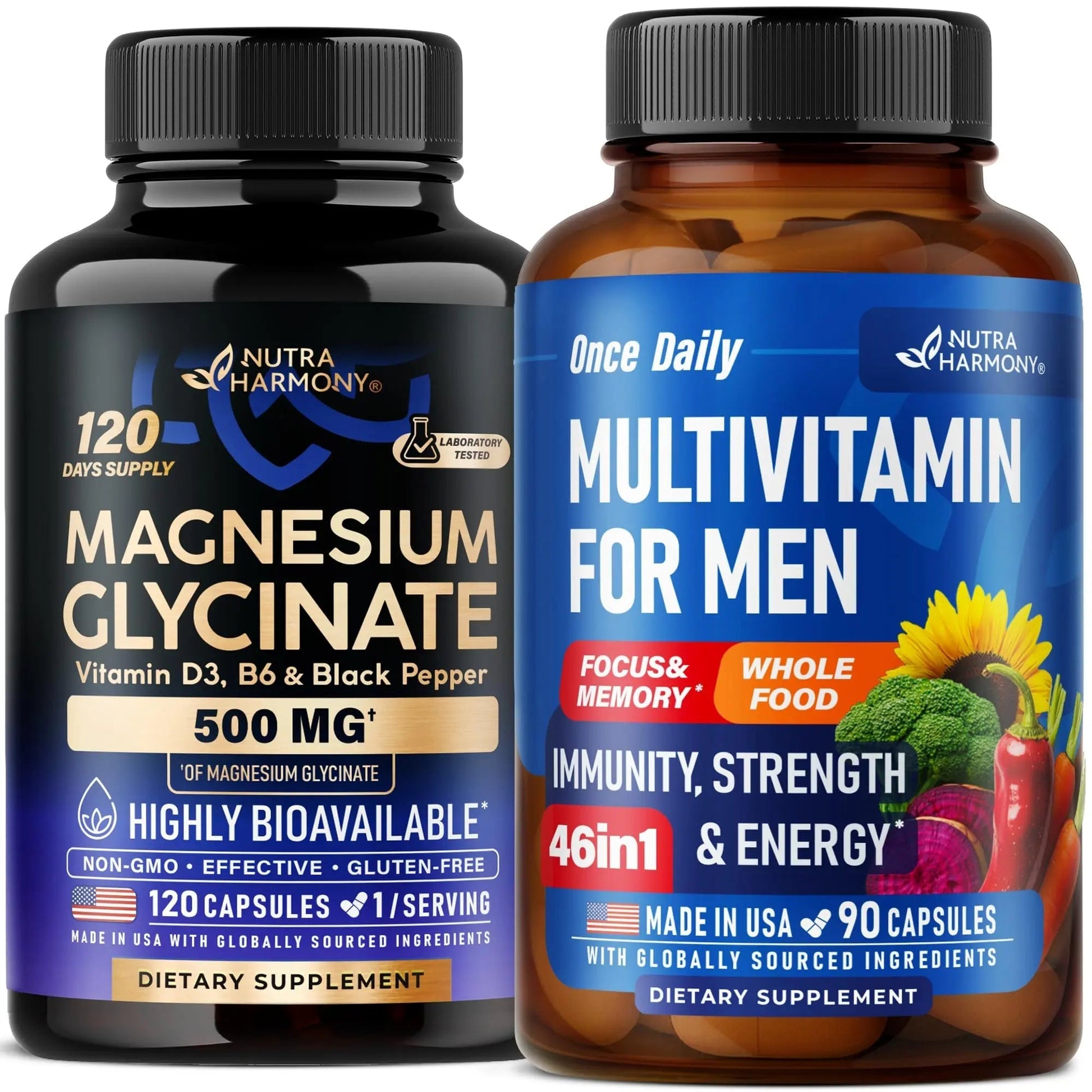 NUTRAHARMONY Multivitamins for Men & Magnesium Glycinate Capsules NUTRAHARMONYBuy Supplements Australia