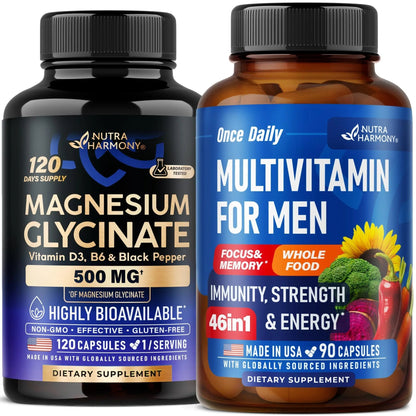 NUTRAHARMONY Multivitamins for Men & Magnesium Glycinate Capsules NUTRAHARMONYBuy Supplements Australia