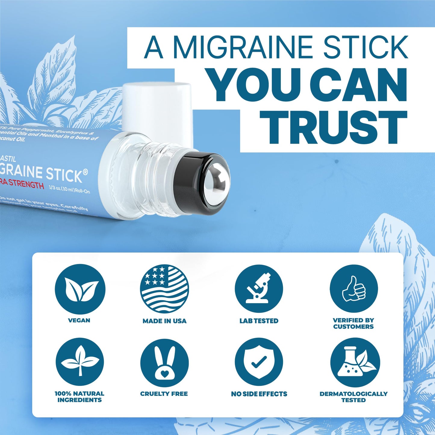 Basic Vigor Migrastil Extra Strength Migraine Stick Advanced Formula. Strong Aromatherapy Roll On with Menthol and Essential Oils. No Lavender. Made in The USA. Basic VigorBuy Supplements Australia
