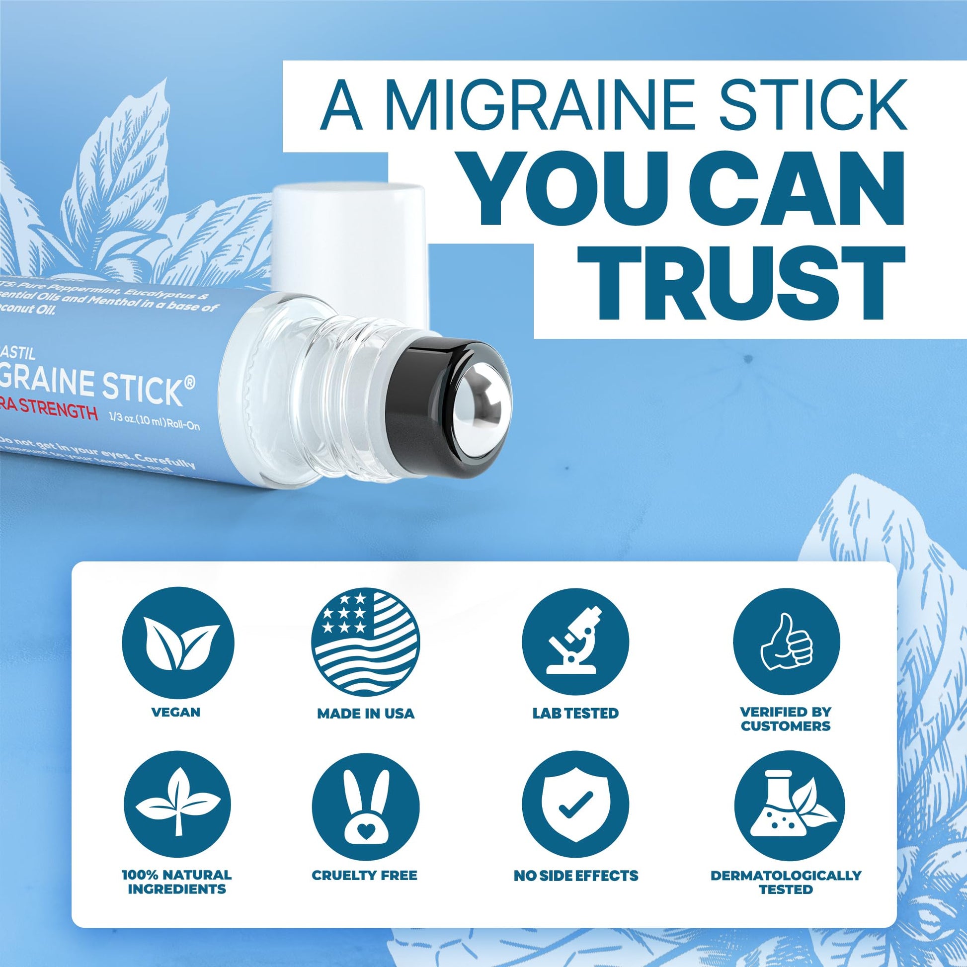 Basic Vigor Migrastil Extra Strength Migraine Stick Advanced Formula. Strong Aromatherapy Roll On with Menthol and Essential Oils. No Lavender. Made in The USA. Basic VigorBuy Supplements Australia