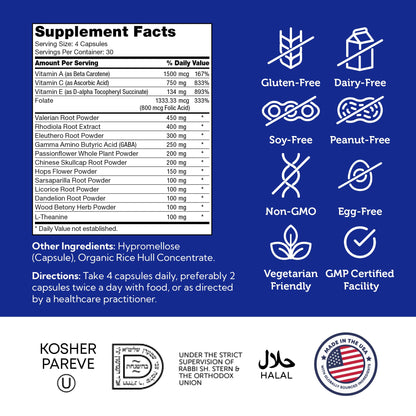 Zahler StressMaster, Relaxation Support Supplement, Promotes Natural Calm, Certified Kosher 120 Capsules ZahlerBuy Supplements Australia