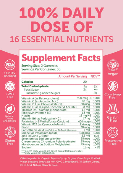 Lunakai USA Made Women’s Multi & Energy Gummies Bundle – 16 Essential Nutrients & B12 – 60 Ct Each LunakaiBuy Supplements Australia