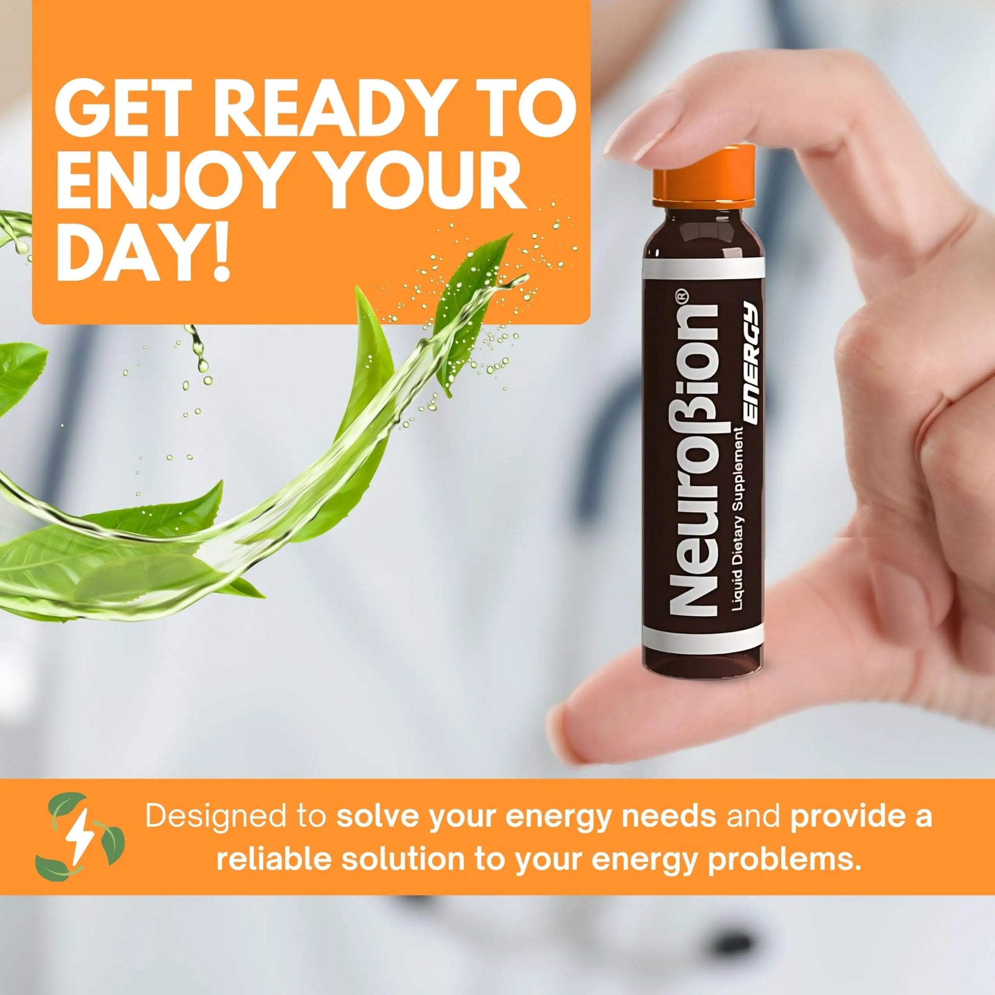 Neurobion Energy Liquid Dietary Supplement Multivitamins + Enegy Blend 10 vials x 250 ml Neurobion
