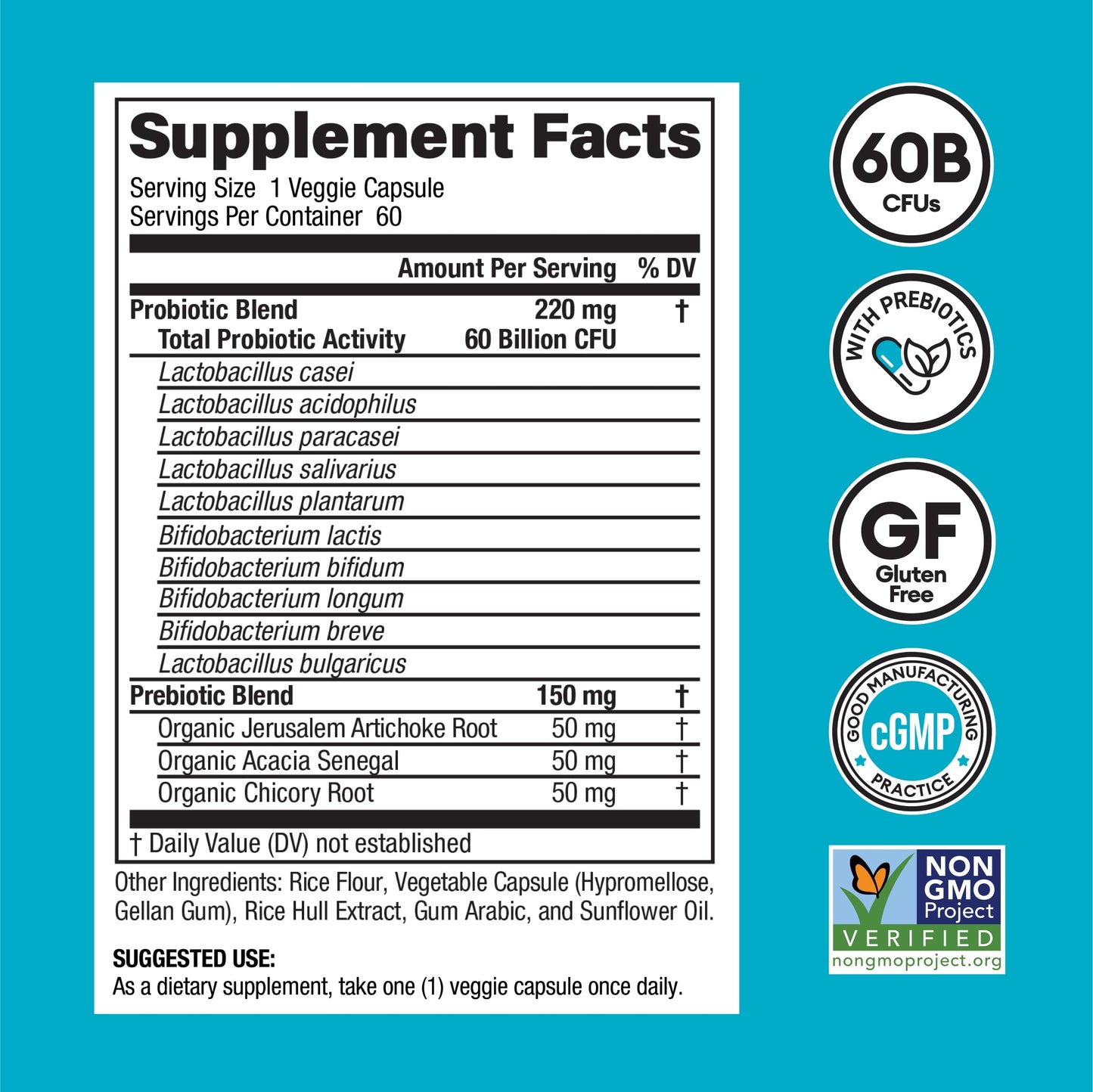 Physician's CHOICE Probiotics 60 Billion CFU - 10 Strains + Organic, 60ct
