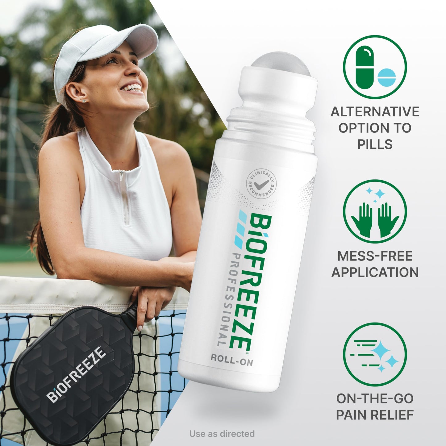 Biofreeze Professional Pain Relief Roll On, Travel Size Arthritis Discomfort Reliever, Fast Acting & Long Lasting Formula, Cooling Menthol Gel 3 Fl Oz (Pack of 3) BiofreezeBuy Supplements Australia