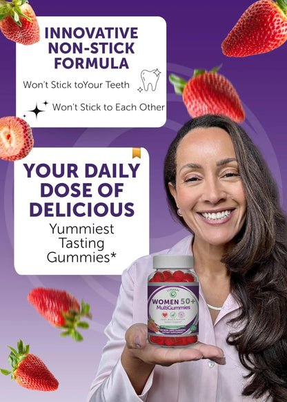 Lunakai USA Made 50 Plus Women's Multivitamin Gummies - Delicious Formula Enhanced with Essential Vitamins LunakaiBuy Supplements Australia