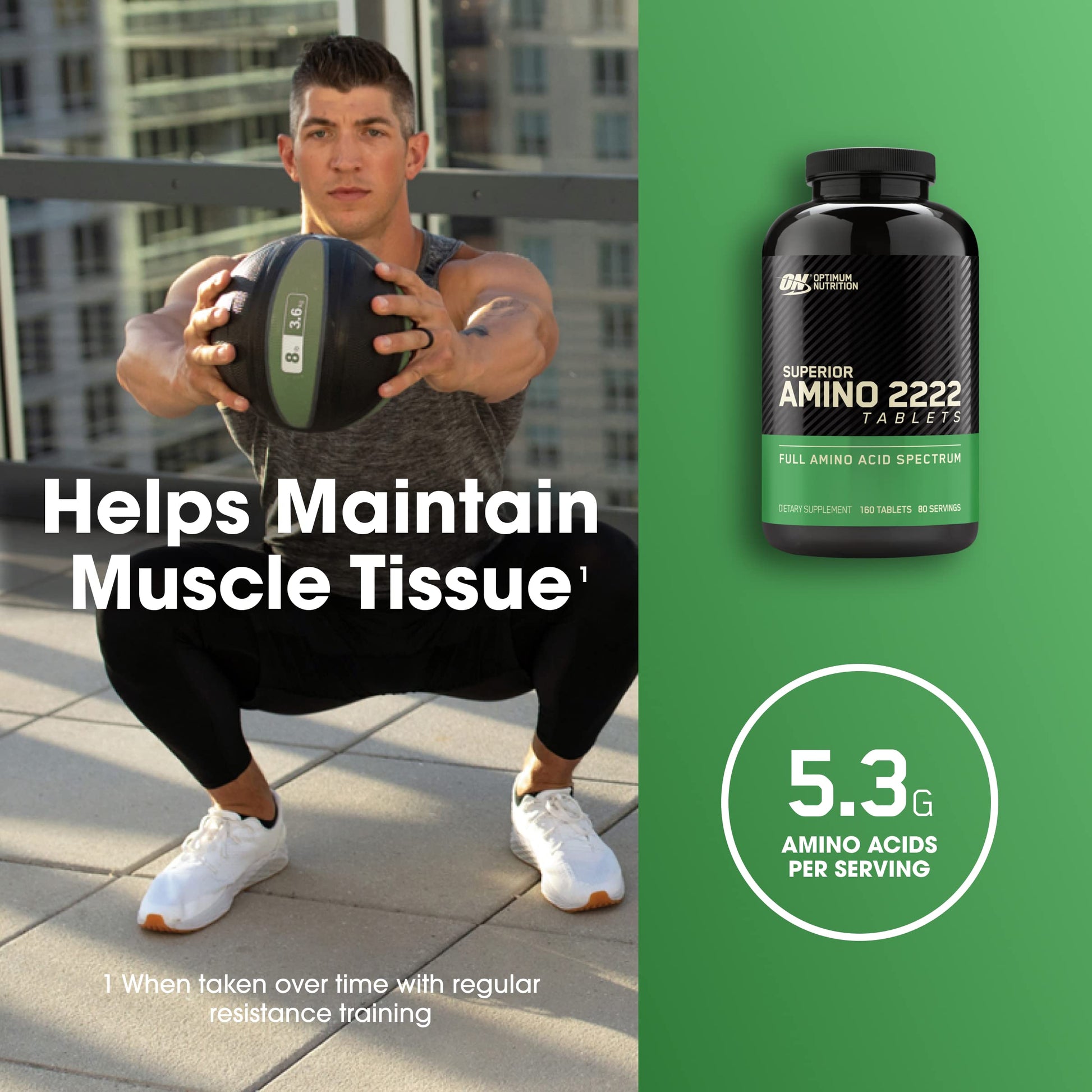 Optimum Nutrition Superior Amino 2222 Tablets, Complete Essential Amino Acids, EAAs Optimum NutritionBuy Supplements Australia