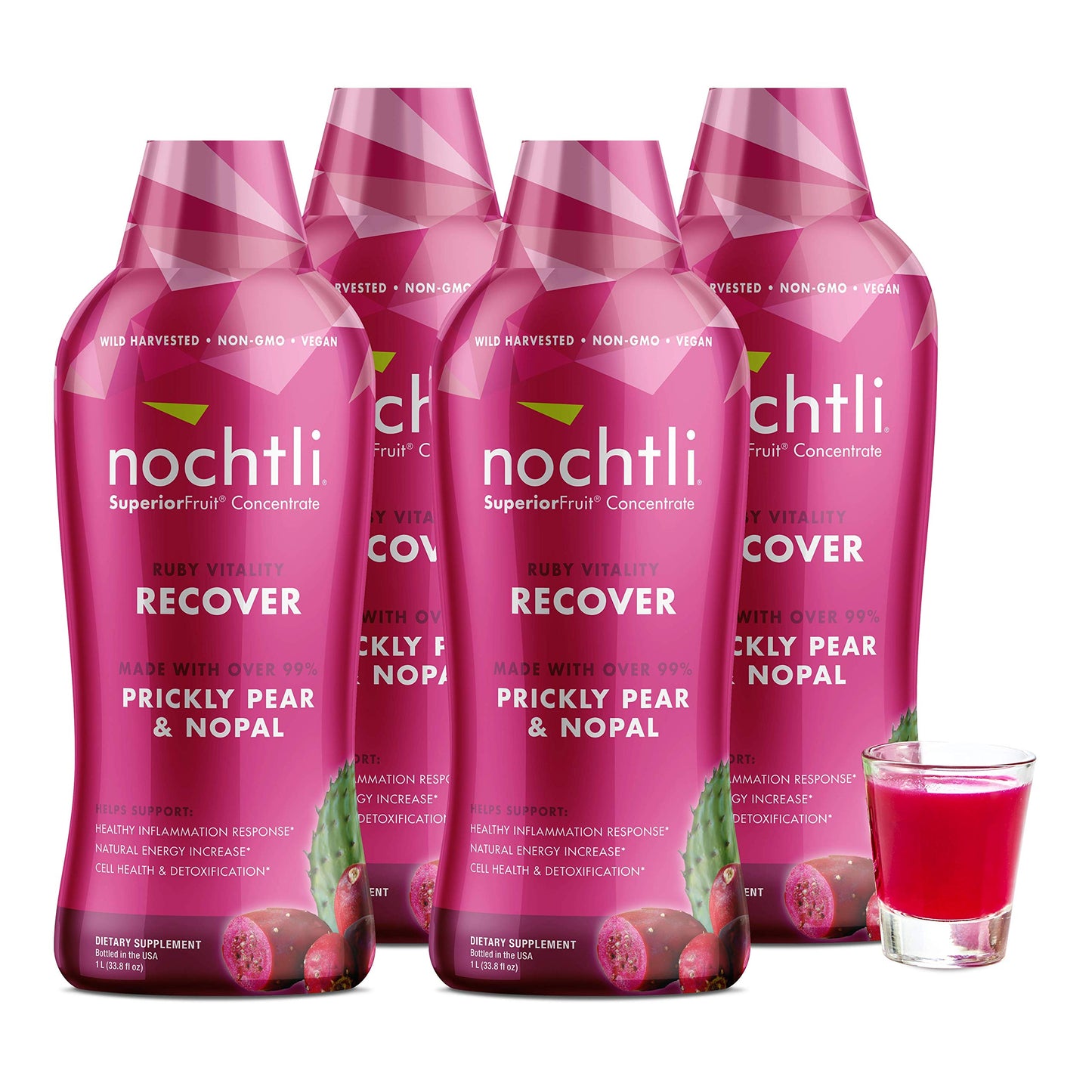 nochtli Recover Prickly Pear Liquid Supplement 1L (4-pack) Nochtli SuperiorFruitBuy Supplements Australia
