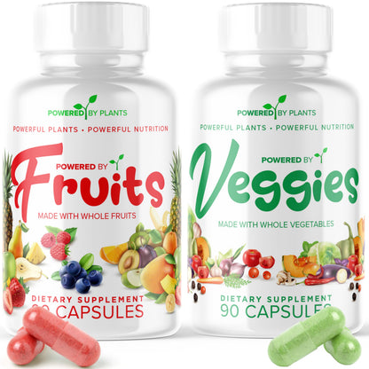 Daily Fruits and Veggies Supplement - 180 Capsules for 30 Days, Non GMO & Gluten Free Superfood with Natural Vitamins - Powered by Plants, 2-Pack POWERED X PLANTSBuy Supplements Australia