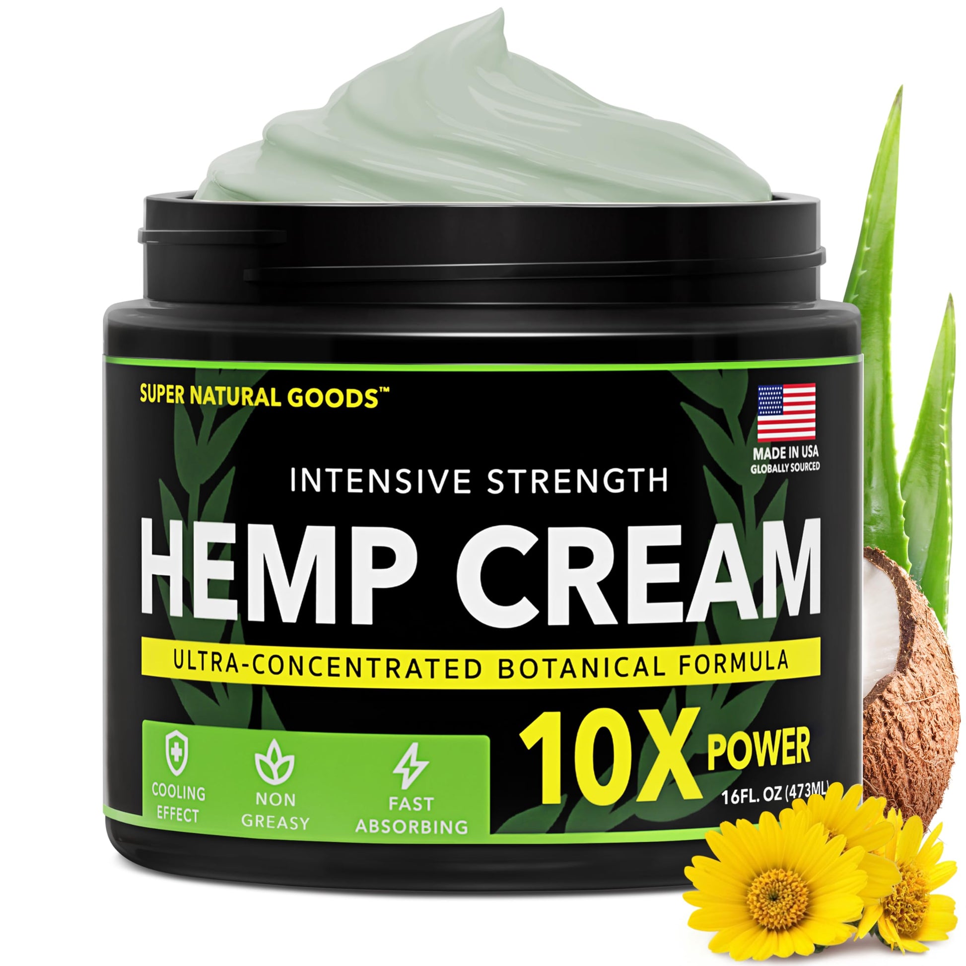 Super Natural Goods Hemp Cream with Hemp Oil, Turmeric, Arnica & Menthol – Botanical Cream with a Cooling Sensation for Localized Application (16oz) Super Natural GoodsBuy Supplements Australia