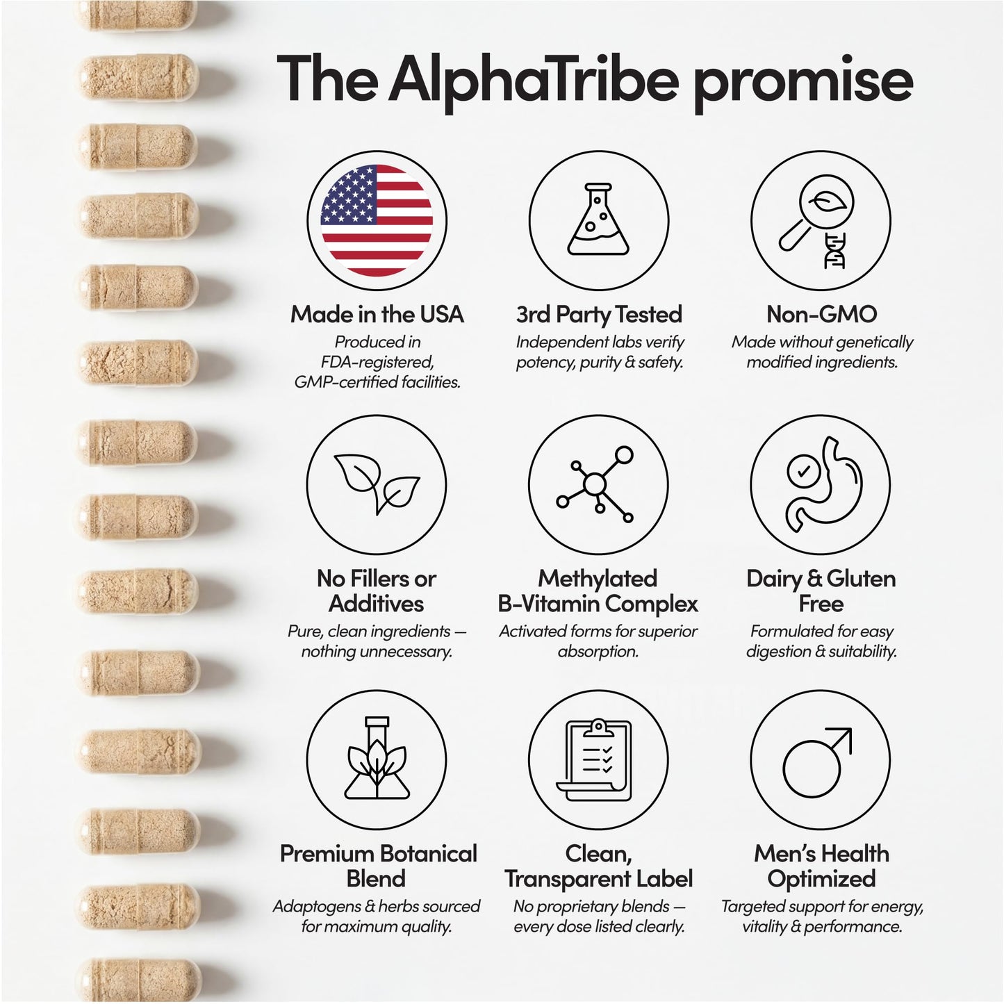 Alpha Tribe Multivitamin for Men with Seamoss Black Seed Oil Ashwagandha Burdock Root, Turmeric Bladderwrack, Vitamin C, Elderberry, Manuka, Yellow Dock | Daily Men's Vitamins and Minerals Supplement Alpha TribeBuy Supplements Australia