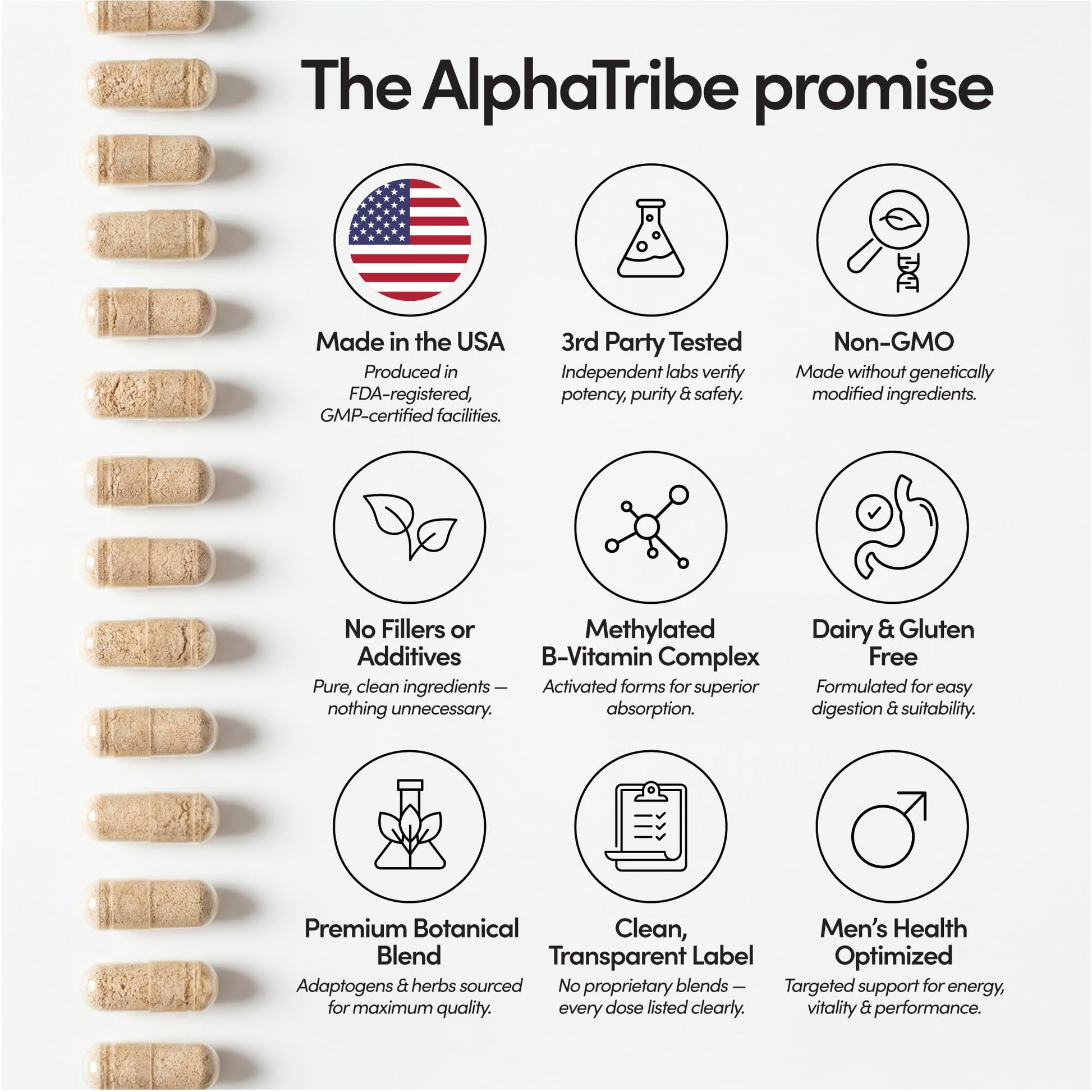 Alpha Tribe Multivitamin for Men with Seamoss Black Seed Oil Ashwagandha Burdock Root, Turmeric Bladderwrack, Vitamin C, Elderberry, Manuka, Yellow Dock | Daily Men's Vitamins and Minerals Supplement Alpha TribeBuy Supplements Australia