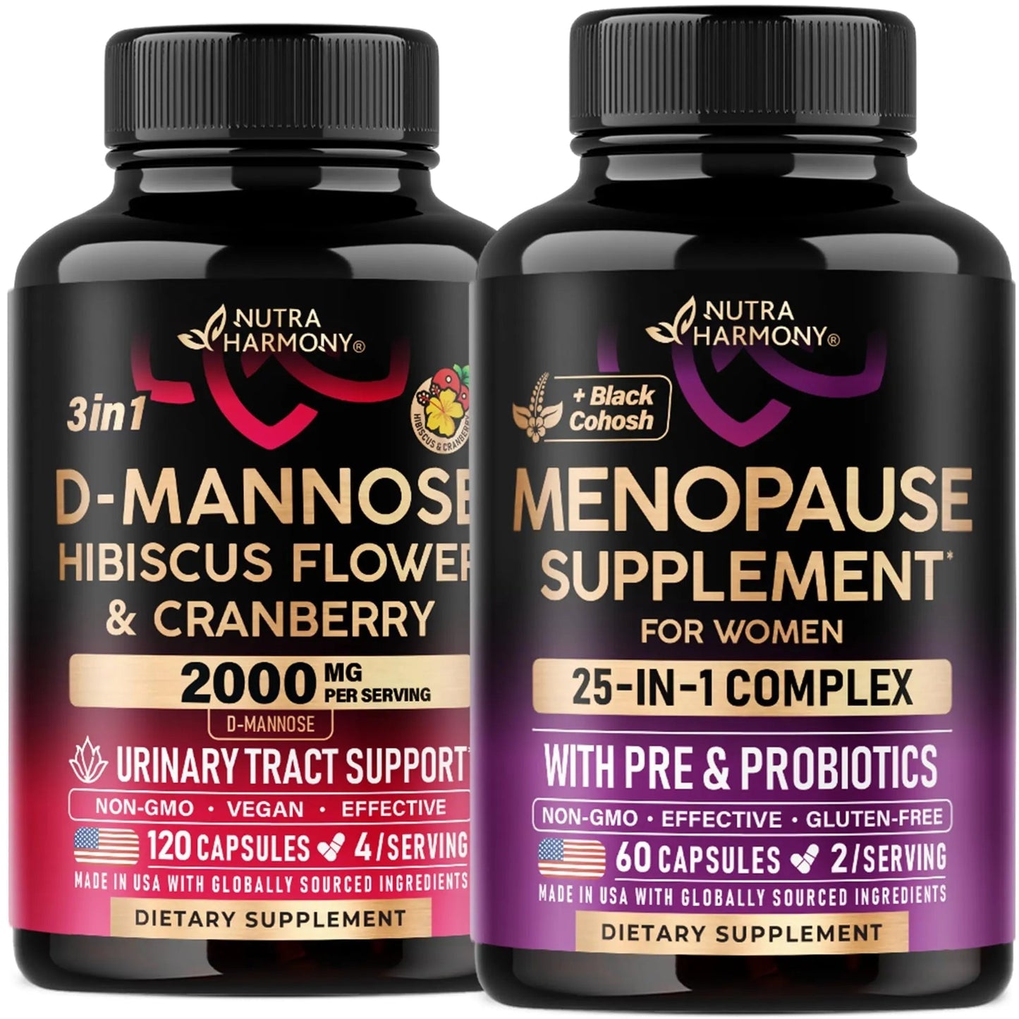 NUTRAHARMONY D-Mannose with Cranberry & Menopause Capsules NUTRAHARMONYBuy Supplements Australia