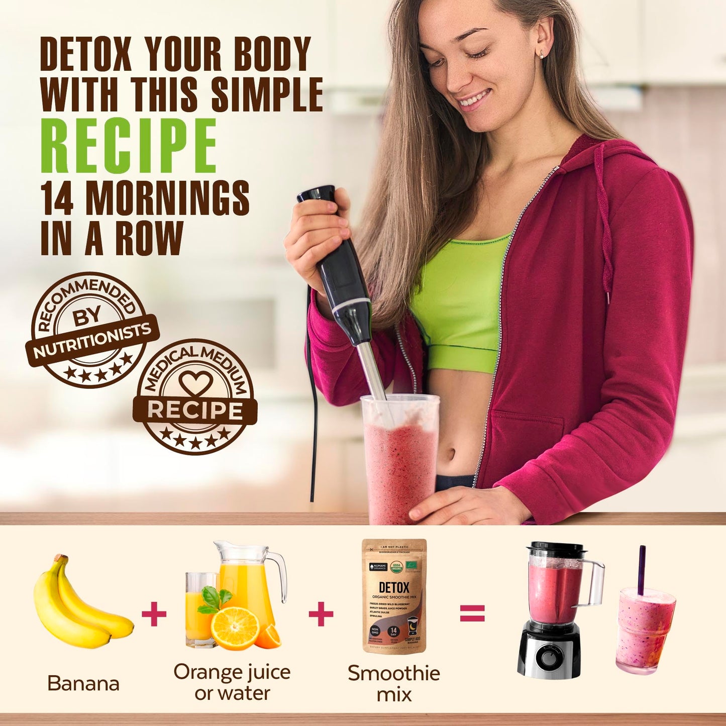 Numami Organic Detox Blueberry Smoothie Powder with Healthy Spirulina, Atlantic Dulse NumamiBuy Supplements Australia