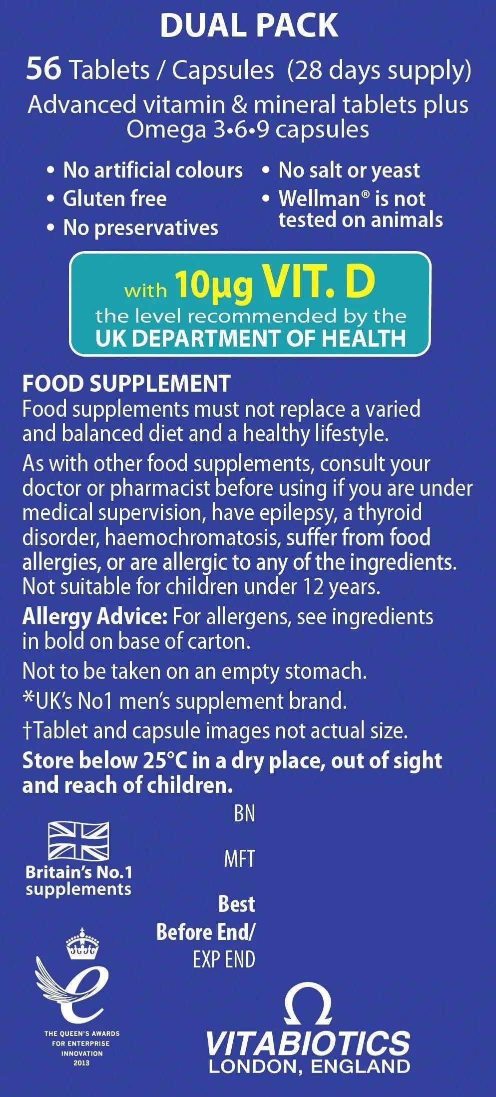 Vitabiotics Ltd Vitabiotics Wellman Plus, 56 Tablets/Capsules WellmanBuy Supplements Australia