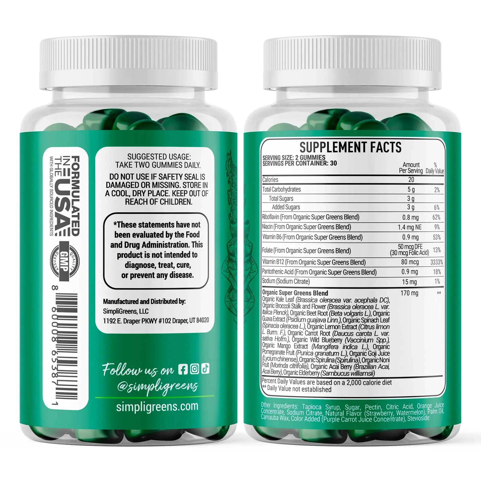 SIMPLI GREENS Vegan Superfood Gummies Supplement – 60 Count – Nutrient-Rich Gummy Vitamins – Supports Overall Wellness SIMPLI GREENSBuy Supplements Australia
