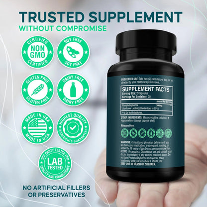 Phosphatidylserine Supplement – Premium Nootropic for Brain Health, Memory, Focus & Stress Support – 300mg Sunflower Lecithin NeuroGuardBuy Supplements Australia