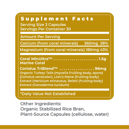 Premier Research Labs Calcium Magnesium Plus - Calcium Magnesium Supplement, Calcium Supplement for Bone Health, with Mushroom Complex - Reishi & Lions Mane - 90 Vegetarian Capsules Premier Research LabsBuy Supplements Australia