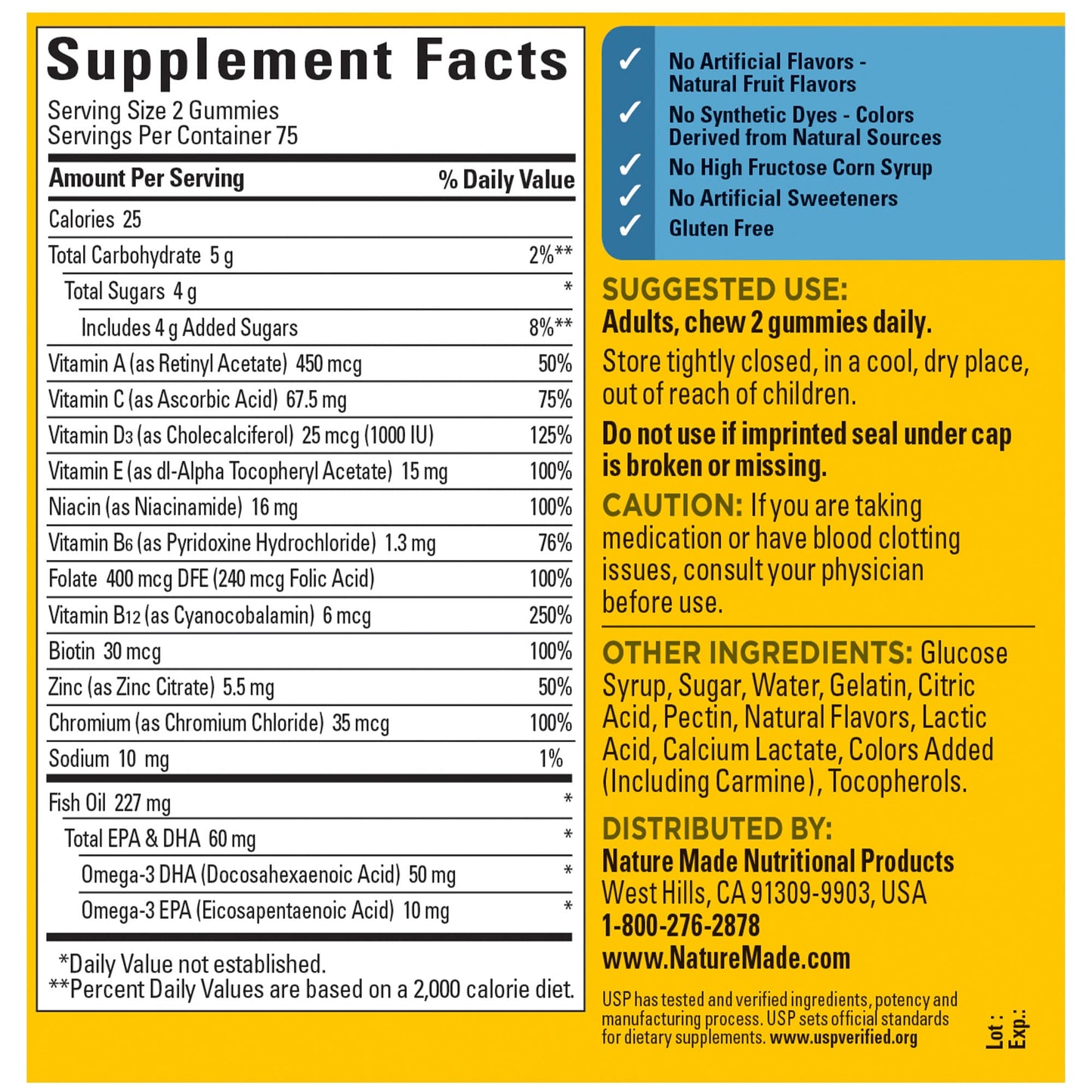 Nature Made Mens Multivitamin Gummies with Omega-3, Mens Gummy Multivitamins for Daily Nutritional Support, 150 Gummy Vitamins and Minerals Nature MadeBuy Supplements Australia