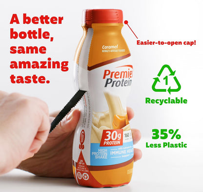 Premier Liquid Protein Shake, Caramel, 30g Protein, 1g Sugar, 24 Vitamins & Minerals Premier ProteinBuy Supplements Australia