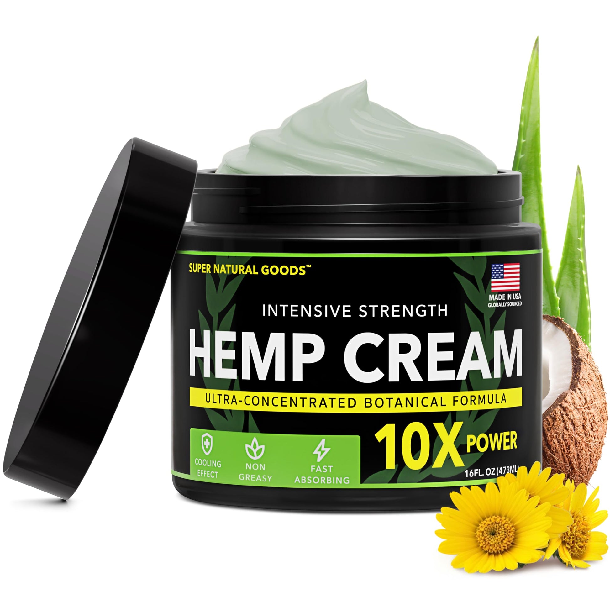 Super Natural Goods Hemp Cream with Hemp Oil, Turmeric, Arnica & Menthol – Botanical Cream with a Cooling Sensation for Localized Application (16oz) Super Natural GoodsBuy Supplements Australia