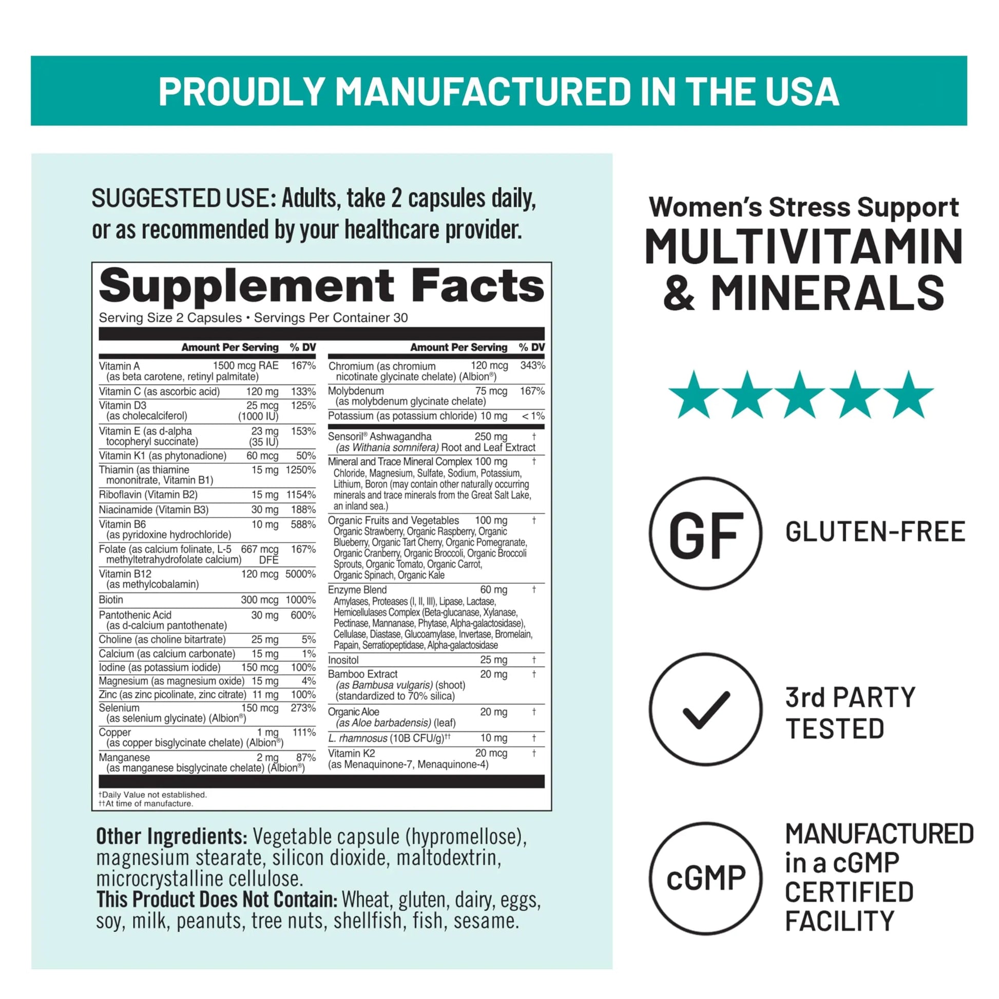 NatureWise [1 Multivitamin for Women Stress Support & Natural Minerals - 60 Capsules[30-Day Supply] + [1] Vitamin D3 5000iu + Organic Olive Oil - 30 Mini Softgels[30-Day Supply] NatureWiseBuy Supplements Australia