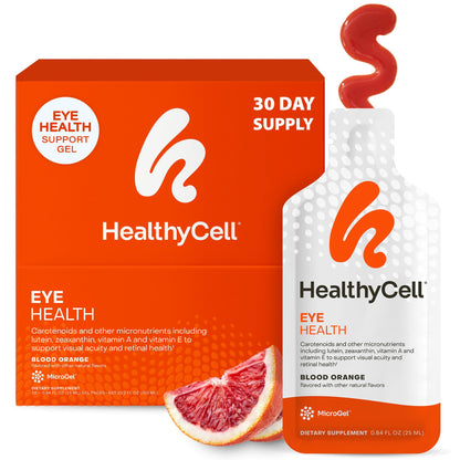Healthycell Eye Health Daily Liquid Supplement - Eye Vitamins & Minerals with Lutein, Zeaxanthin, Astaxanthin & Beta Carotene for Sight Care & Macular Support - 30 Gel Packs HealthycellBuy Supplements Australia