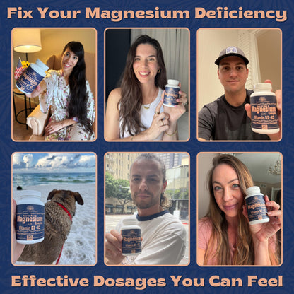 Local Nutrition Magnesium Complex 420mg with Vitamin D3 K2 - Four Bioavailable Forms Including Bisglycinate (Glycinate), Malate, Taurate, and Chloride