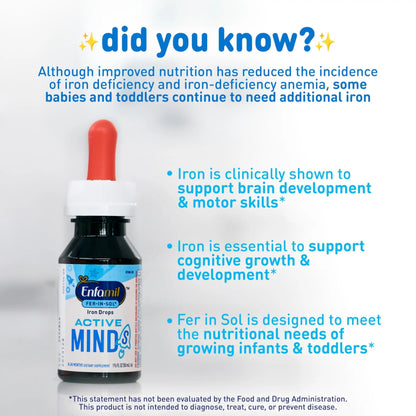 Enfamil Poly-Vi-Sol and Fer-in-Sol Iron Liquid Drop Multivitamin Supplements for Infants and Toddlers, 2x50 mL Dropper Bottle Enfamil Prenatals & Baby VitaminsBuy Supplements Australia