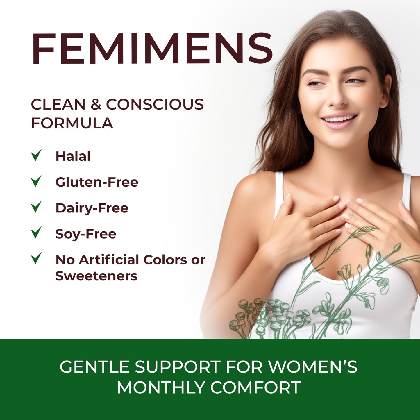 FEMIMENS – PMS Support Supplement for Women – PMS Relief for Women & Menstrual Cramp Relief – Hormonal Balance for Women – Chasteberry Vitex, Ashwagandha, Ginger, Fenugreek – 120 Vegan Capsules Ananta Medicare USABuy Supplements Australia
