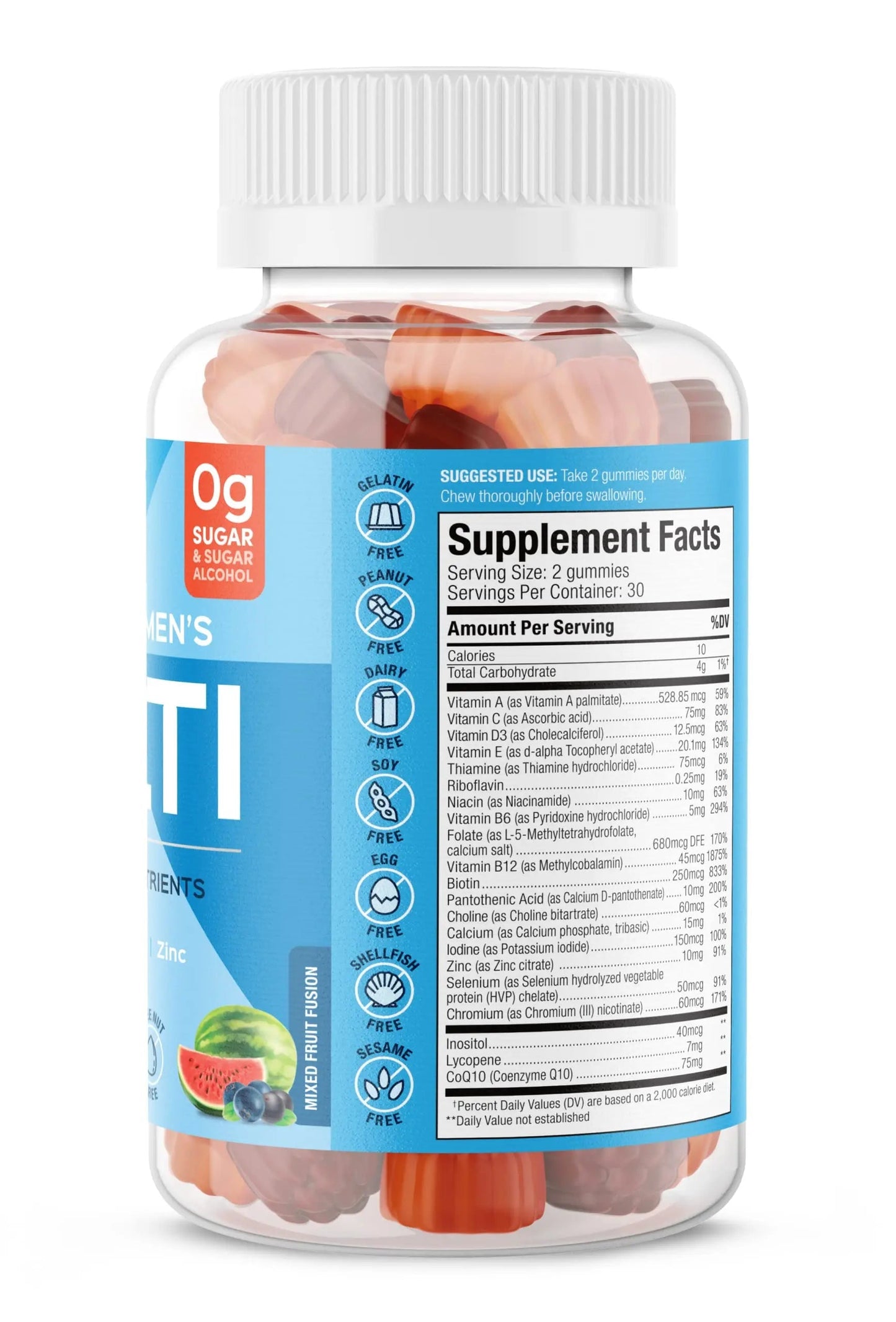SUKU Men's Daily Multivitamin Gummies – Vitamins A, B12, C, D3, E, Zinc, CoQ10 & Lycopene – Prostate, Heart & Immune Support SUKUBuy Supplements Australia