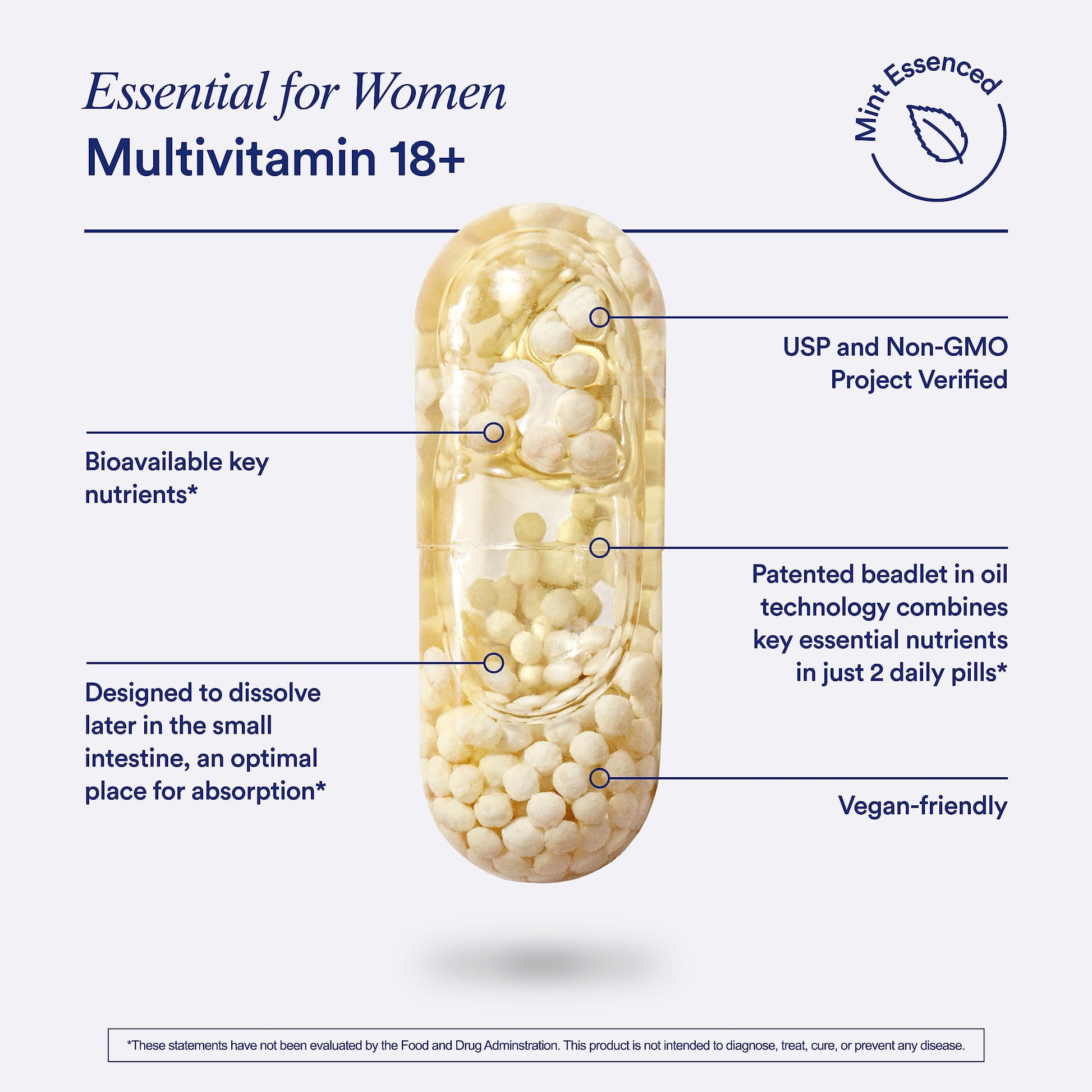 Ritual Multivitamin for Women 18+ with Vitamin D3 for Immune Support*, Vegan Omega 3 DHA, B12, Iron, Gluten Free, Non GMO, USP Verified, Mint RitualBuy Supplements Australia