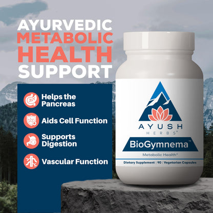 Ayush Herbs BioGymnema - Metabolic Vitamin & Herb Blend, Metabolic Health Supplement for Women & Men with Biotin, Berberine, Bitter Melon & Gymnema, Nutrient Support - 90 Servings Ayush HerbsBuy Supplements Australia