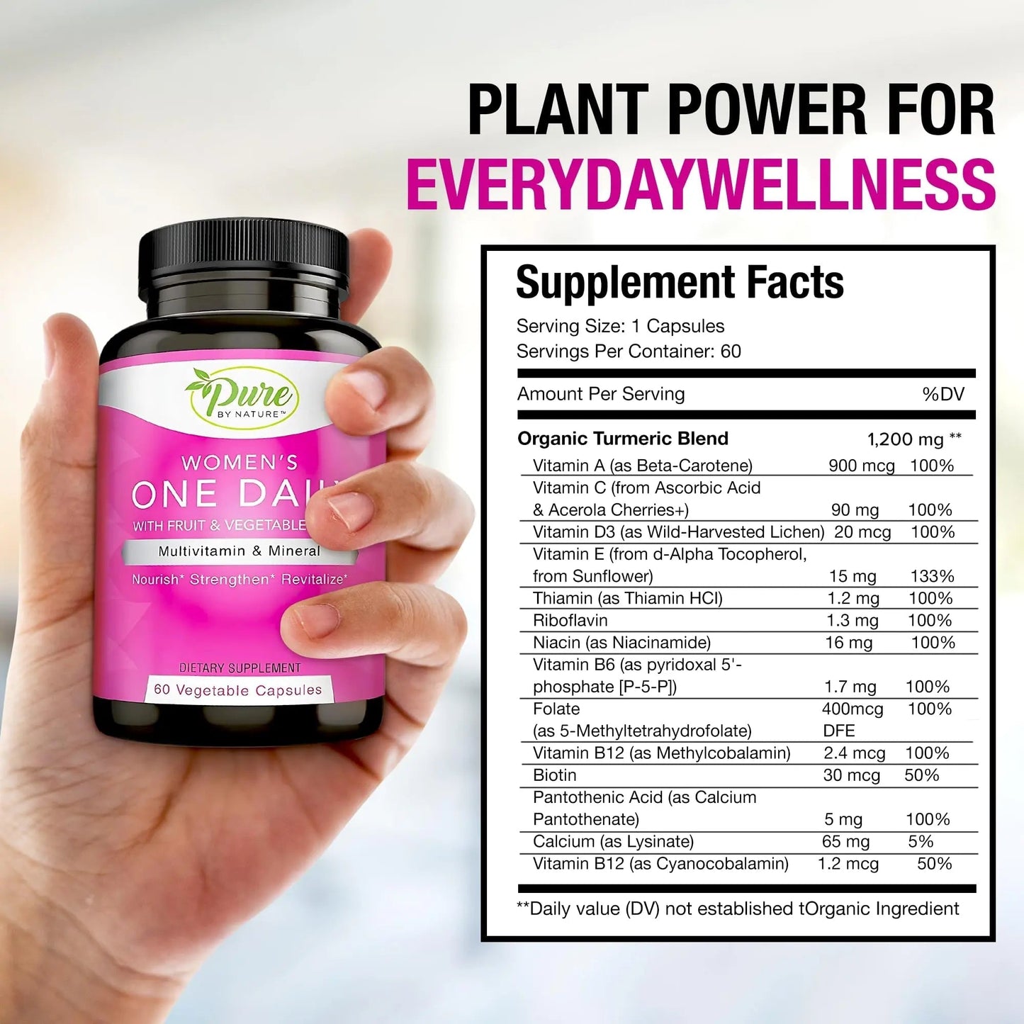Pure By Nature One-Daily Multi-Vitamin for Women, 60 Count Pure By NatureBuy Supplements Australia